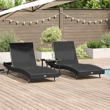 Transats 3 pcs polyrotin Chaise longue réglable de jardin patio terrasse vidaXL 