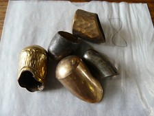 lot 5 embouts cannes anciennes ou ombrelles métal blanc ou doré non testés