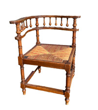 Chaise d'angle paille et bois