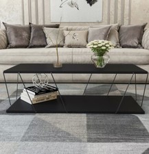 Table basse 120x50h 30cm , Anthracite et Noir