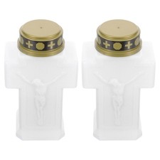  Bougie électrique sans flamme pour jardin, 2 pièces, bougie de cimetière, pour