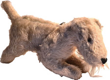 RANGE PYJAMA 1930   CHIEN RICK - MILOU (Tintin) PELUCHE et PAILLE YEUX EN VERRE