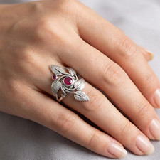 Bague femme argent 925 rubis