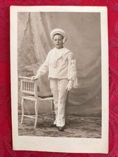 Carte photo J.Fabre (Marseille): Portrait d'un jeune homme en tenue de communion