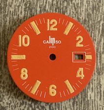 NEUF STOCK CADRAN MONTRE ORANGE LIP MODELE CALIPSO 200 @ LIP DIAL @ WATCH NOS