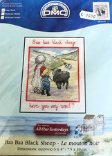 N°14 KIT POINT DE CROIX COMPTE  DMC  " Le mouton noir "  7,5x10cm
