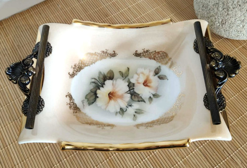 Plateau limoges décor main - décor,