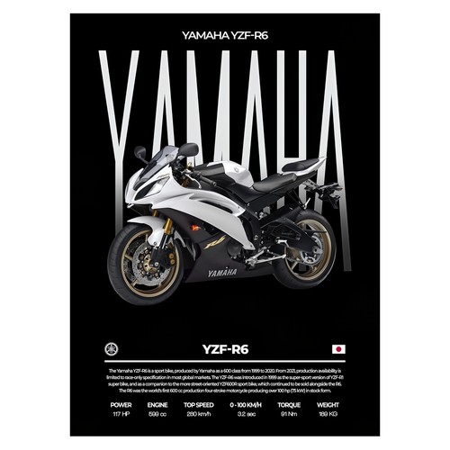 Affiche moto sport yamaha - affiche,