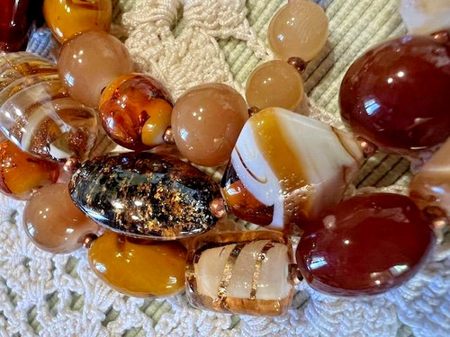 Collier ancien perles - , verre