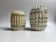 Langeais, deux pots à cigares barbotine fin XIXème