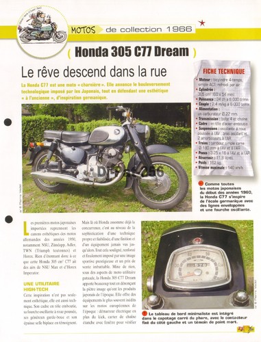 Fiche moto honda 77 305 - :,