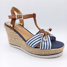 Sandales Nu Pieds Femme - 38 et 40 - Talon Bleu Blanche Marron Compensées