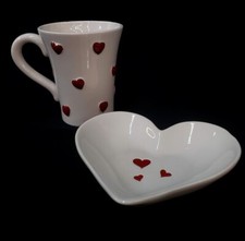 Heart valentines mug and dish - heart,