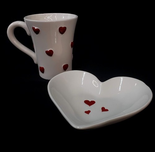 Heart valentines mug and - and, dish