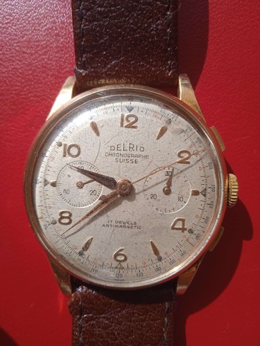Montre suisse delrio jaune - montre, or