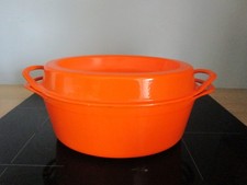 Cocotte en fonte émaillée orange  Doufeu  Cousances N° 12