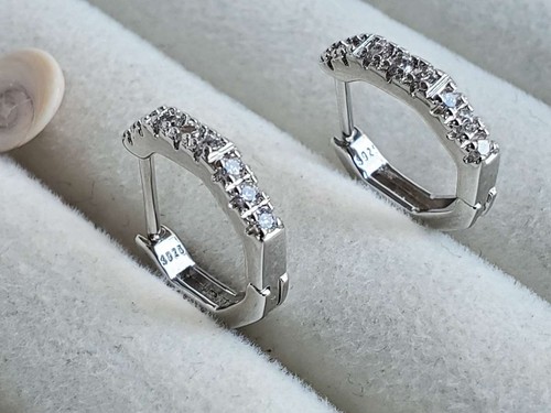 Anneaux hexagone argent - hexagone,