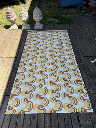 Nappe vintage 70s plastifiée - nappe,