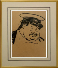 GEORGES GOURSAT dit SEM (1863-1934) DESSIN PORTRAIT D'HOMME VERS 1920  (733)