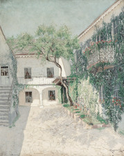 Affiche de jardin de cour