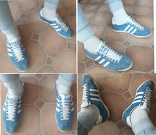 ADIDAS ORIGINALS GAZELLE OG BLUE & WHITE  BASKETS TRAINERS SNEAKERS UK 7,5