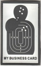 écusson plastifié " MY BUSINESS CARD "  -  Dimensions 85 X 53mm - Cible / Tir