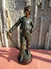 STATUETTE "CHAMPION DE TIR" DEBUT 1900 EN REGULE par "LOUIS MOREAU"