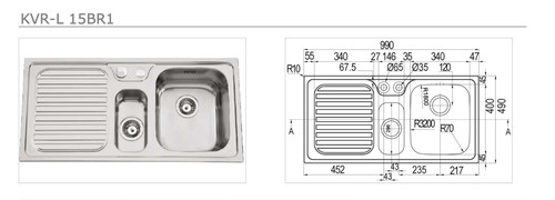 Evier double bac kvr - double,