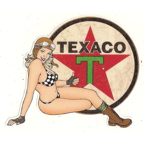 Texaco right sticker pin up - texaco,