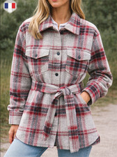 Veste carreaux laine - laine, made