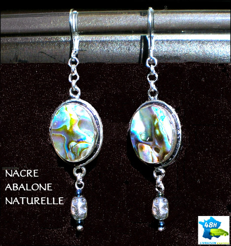 Boucles oreille abalone - d'oreille,