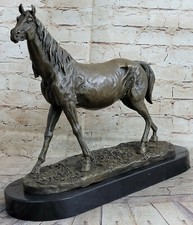 Cheval Lover Poulain Mère Grange Ferme Ranch Art Bronze Marbre Statue Sport Gift