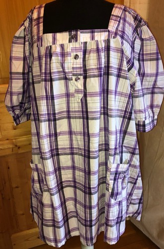 Blouse tunique carreaux - , blanc