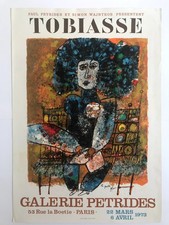 Théo TOBIASSE, Galerie Pétridès, 1973. Affiche originale en lithographie