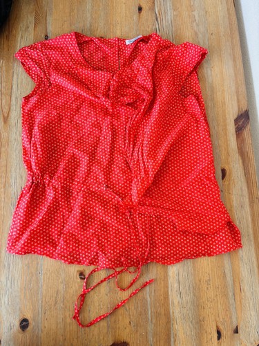 Blouse rouge manches - , courtes