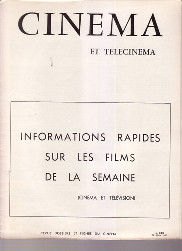 Cinéma télécinéma info - cinéma, et