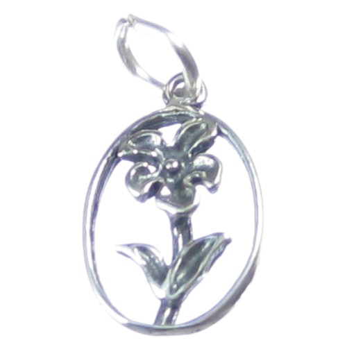 Breloque fleur argent - breloque,