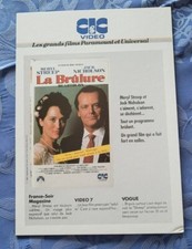 PVL AFFICHE CARTONNE PRESENTOIR VIDEO CLUB 29,5 X 20,5 "LA BRÛLURE" 1986