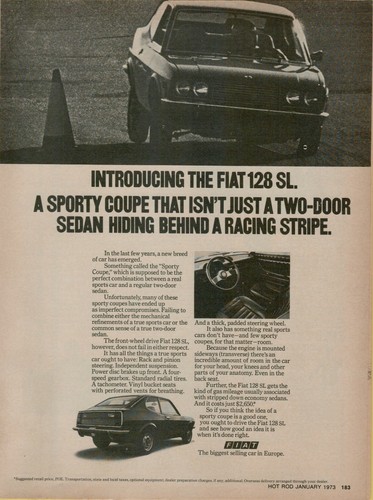 1973 fiat 128 sporty coupe - sl,
