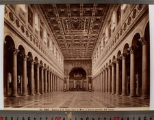 TIRAGE PHOTO ALBUMINE 1880 Italie 20X25cm Rome Basilique St Paul
