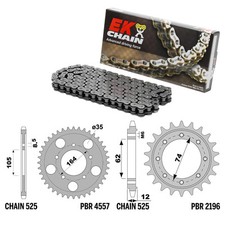 GILERA GP 800 2009-2014 chaîne pignon couronne set 525 PBR EK 453G