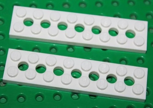 Lego white technic plate 2x8 - plate,