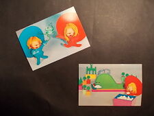 CHAPI CHAPO Superbe ensemble de deux cartes postales 1974 Belokapi TF1 Récré A 2