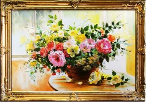 Roses peinture l huile - -,