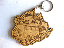 porte-clé en bois VAN VW COMBI T2 8cm / 7cm
