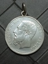 pendentif 5 francs belge 1867 bijou en argent