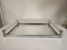 PLATEAU DE SERVICE METAL CHROMÉ MIROIR VERRE MODERNISTE DESIGN ADNET ART DECO
