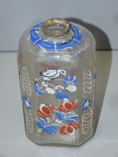 -FLACON FLASQUE à ALCOOL VERRE émaillé XVIIIe FLÜHLI ALLEMAGNE/SUISSE VITRINE  D