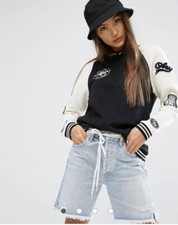 ASOS Obey Relaxed Varsity Sweatshirt Size Black/White XXS