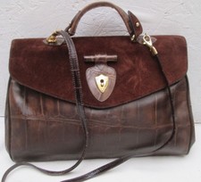 Authentique  sac à main type docteur cuir et daim bag vintage 